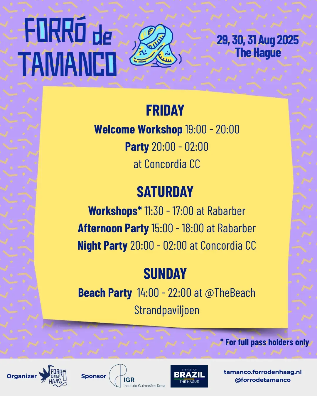 Program Outline for Forró de Tamanco 2025